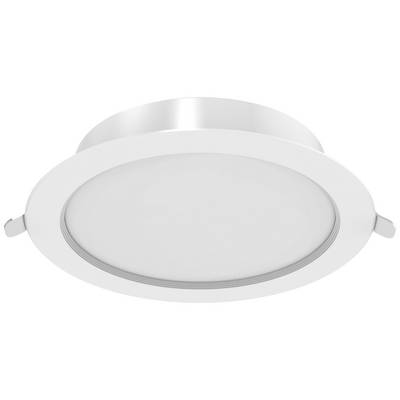Runder, weißer Deckenstrahler mit glattem Rand und diffuser Abdeckung, geeignet für moderne Innenbeleuchtung.