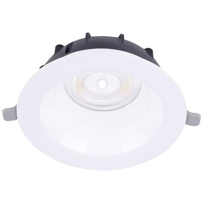 Runde LED-Deckenleuchte mit weißem Gehäuse und integrierter Glühbirne, geeignet für moderne Innenraumbeleuchtung.