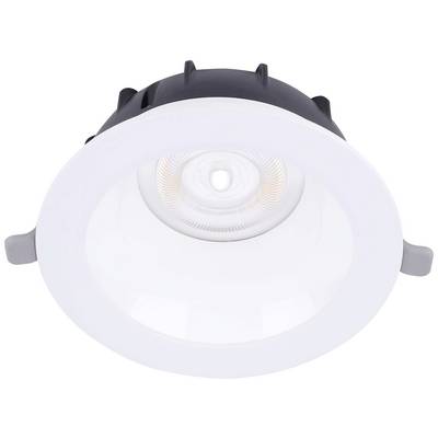 Eine weiße LED-Deckenleuchte mit rundem Design und integriertem Leuchtmittel, geeignet für moderne Innenräume.