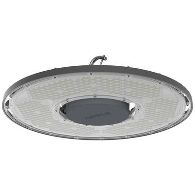 Rundes LED-Licht von oben betrachtet mit mehreren kleinen Glühbirnen, zentraler dunkler Bereich beschriftet mit 'OPPLE'.