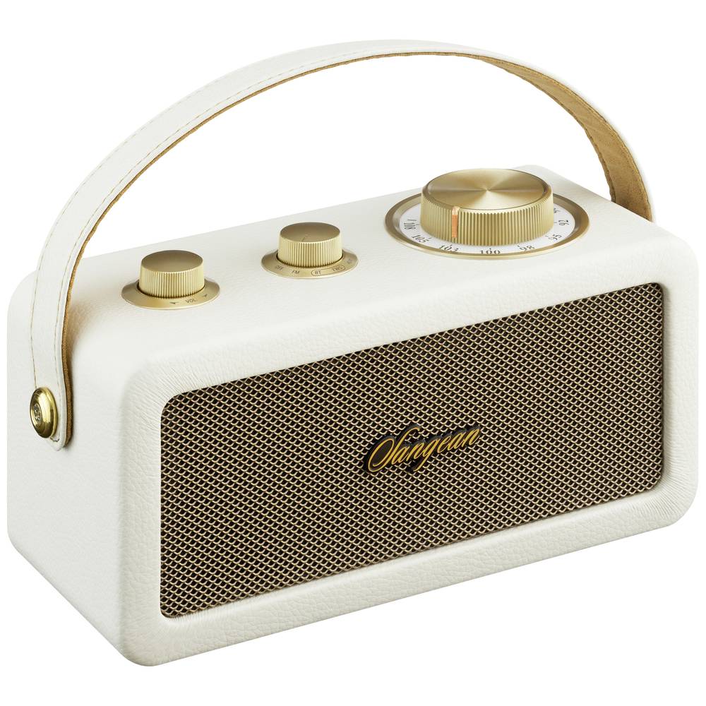Sangean RA-101 Draagbare radio FM Bluetooth, AUX Oplaadbaar Ivory, Goud