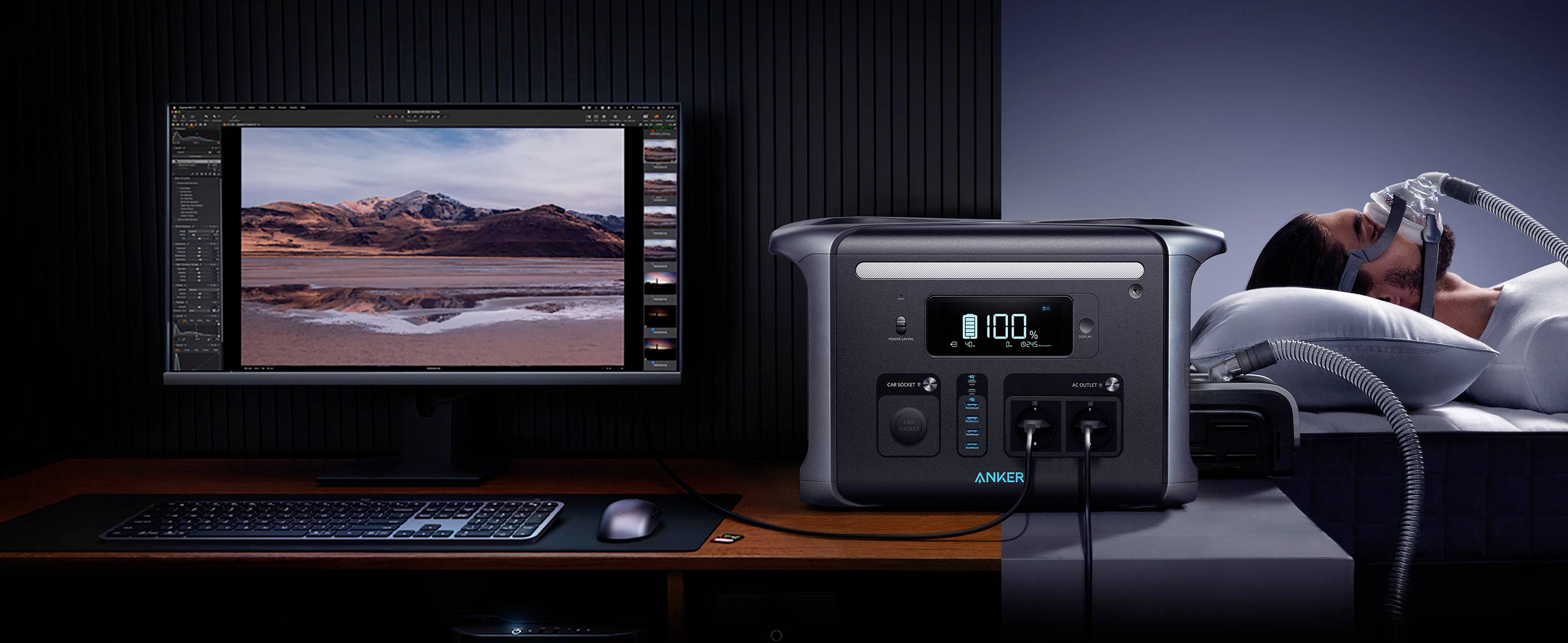 Anker 757 PowerHouse Powerstation 384 Ah LiFePO 4 Schwarz LED Taschenlampe, mit Laderegler-11