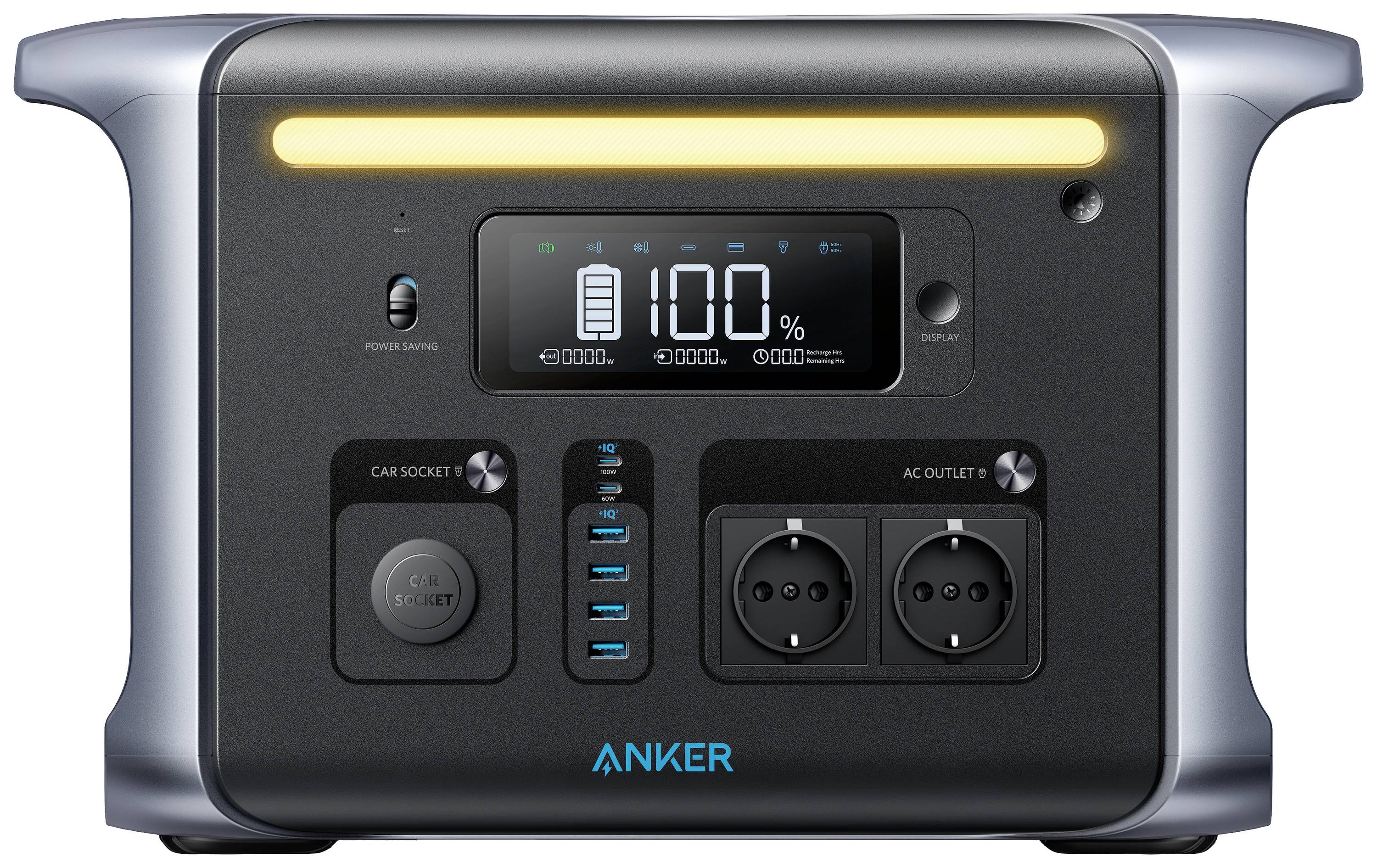 Anker 757 PowerHouse Powerstation 384 Ah LiFePO 4 Schwarz LED Taschenlampe, mit Laderegler-1