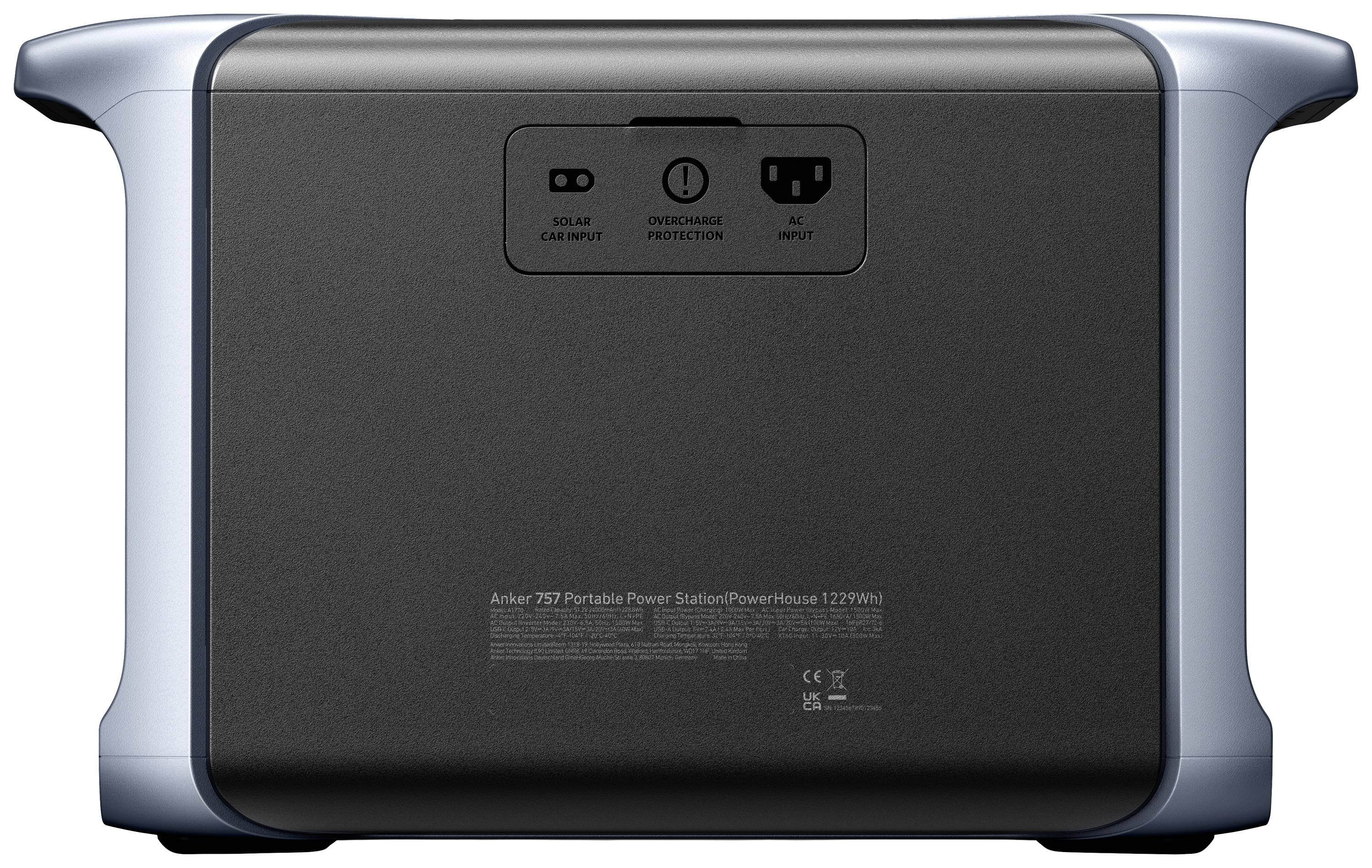 Anker 757 PowerHouse Powerstation 384 Ah LiFePO 4 Schwarz LED Taschenlampe, mit Laderegler-7