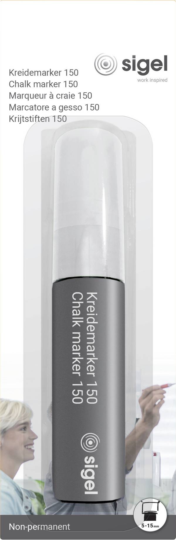 Sigel BA171 Kreidemarker Weiß 5 mm, 15 mm N/A