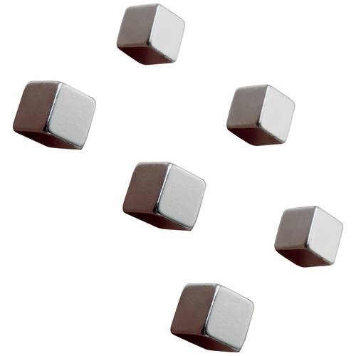 Thumbnail - Sigel Neodym Magnet BA192 (B x H x T) 10 x 10 x 10 mm Würfel Silber 6 St. BA192