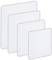 Vier unterschiedlich große, weiße, rechteckige Platten sind nebeneinander dargestellt, von klein bis groß angeordnet.
