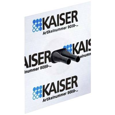 Zwei schwarze Schläuche ragen aus einer rechteckigen Fläche mit der Aufschrift 'KAISER Artikelnummer 9059-..' heraus.