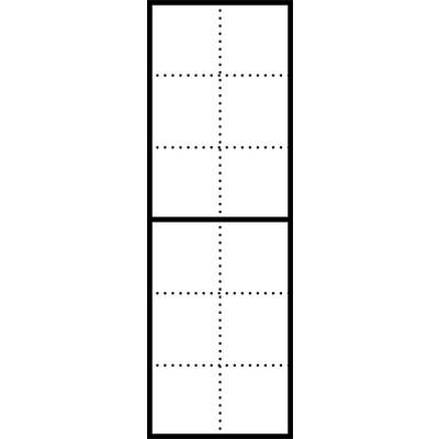 Ein Diagramm mit zwei identischen rechteckigen Bereichen, jeder mit einem Gitter aus gepunkteten Linien, die horizontal und vertikal verlaufen.
