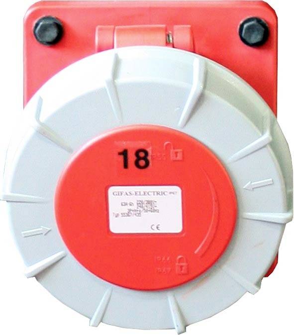 Gifas Electric 306359.IP67 133807 CEE Wandsteckdose 63 A 5polig 400 V 1 St.