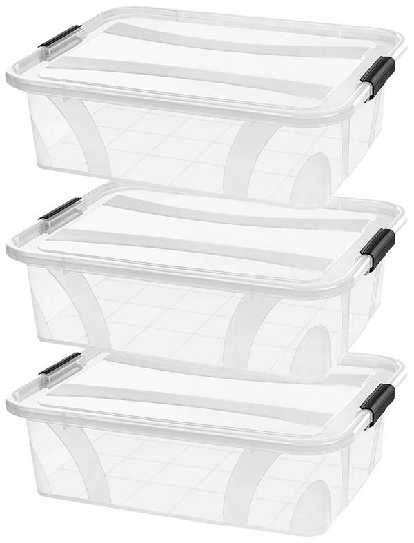 Siena HOME Aufbewahrungsbox Anzio Transparent 7 l (B x H x T) 38.5 x 11.1 x 25.4 cm 3 St.