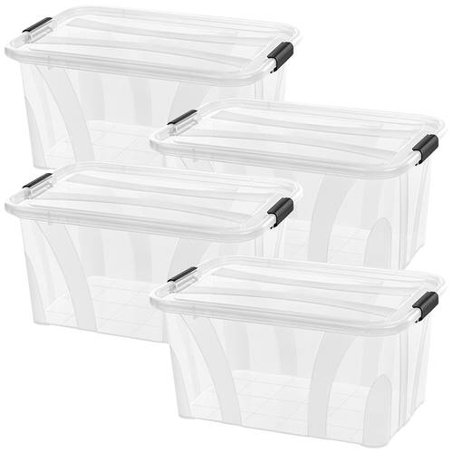 Siena HOME Aufbewahrungsbox Anzio Transparent 14 l (B x H x T) 385 x 185 x 254 mm 4 St.