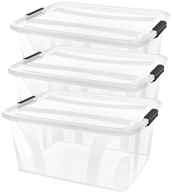 Siena HOME Aufbewahrungsbox Anzio Transparent 21 l (B x H x T) 51 x 14.8 x 38.5 cm 3 St.