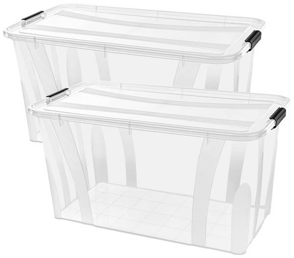 Siena HOME Aufbewahrungsbox Anzio Transparent 32 l (B x H x T) 51 x 23 x 38.5 cm 2 St.
