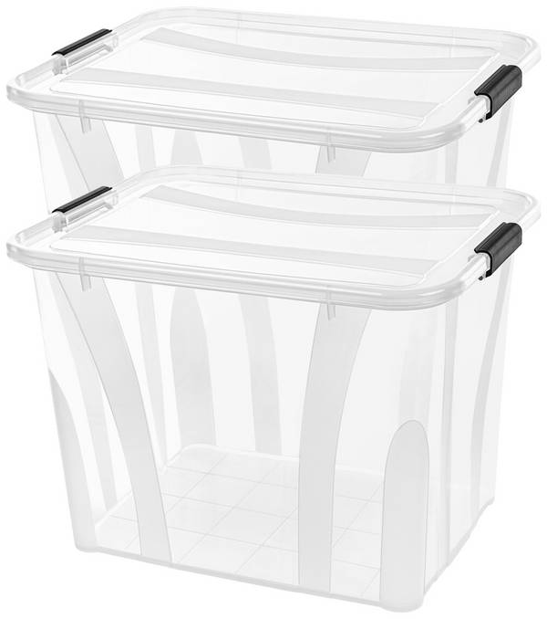 Siena HOME Aufbewahrungsbox Anzio Transparent 55 l (B x H x T) 51 x 37.2 x 38.5 cm 2 St.