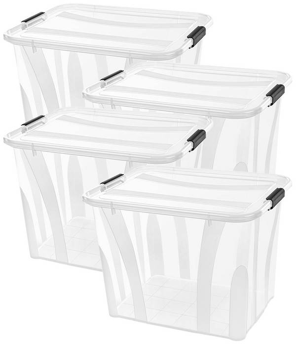 Siena HOME Aufbewahrungsbox Anzio Transparent 55 l (B x H x T) 51 x 37.2 x 38.5 cm 4 St.