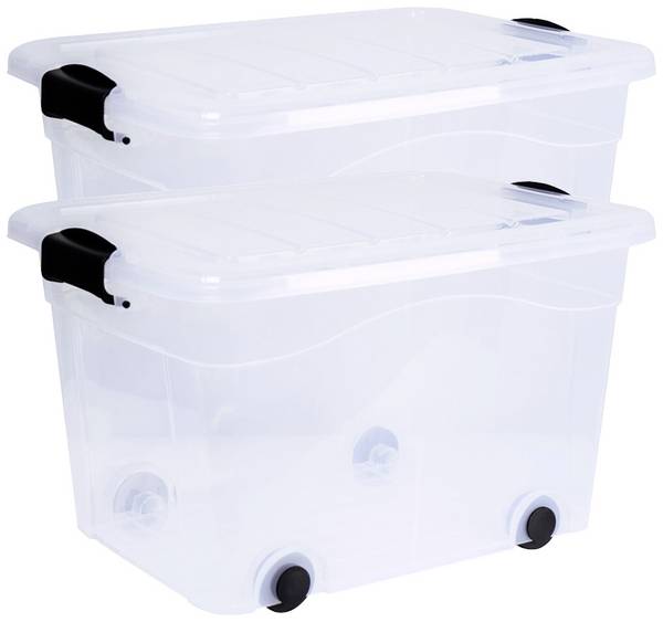 Siena HOME Aufbewahrungsbox Anzio Transparent 40 l (B x H x T) 53 x 32 x 40 cm 2 St.