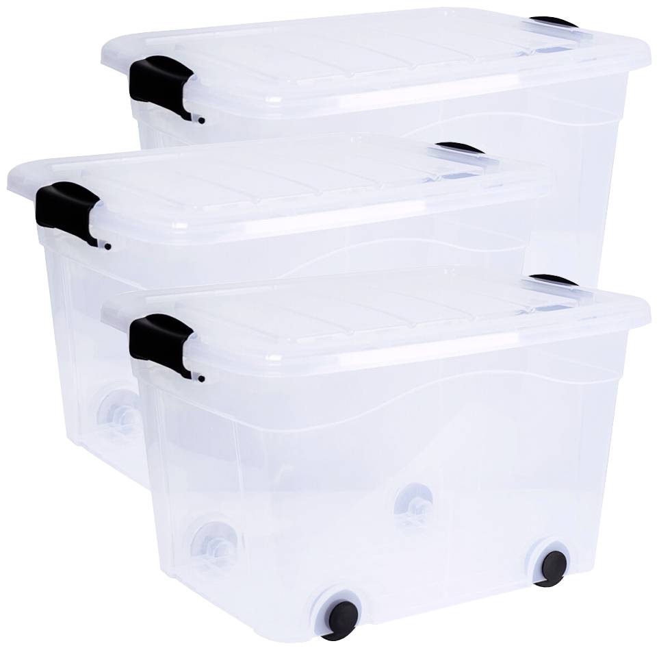 Siena HOME Aufbewahrungsbox Anzio Transparent 40 l (B x H x T) 530 x 320 x 400 mm 3 St.