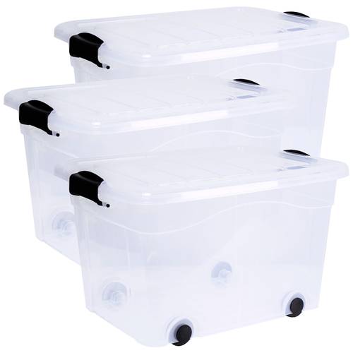 Siena HOME Aufbewahrungsbox Anzio Transparent 40 l (B x H x T) 530 x 320 x 400 mm 3 St.