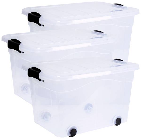Siena HOME Aufbewahrungsbox Anzio Transparent 40 l (B x H x T) 53 x 32 x 40 cm 3 St.