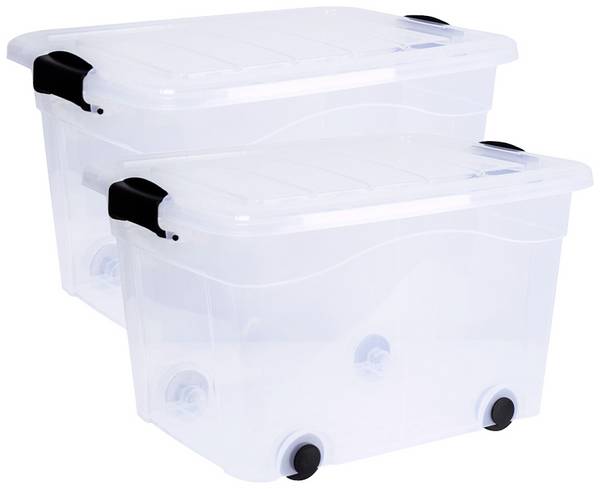 Siena HOME Aufbewahrungsbox Anzio Transparent 60 l (B x H x T) 61 x 36 x 45 cm 2 St.