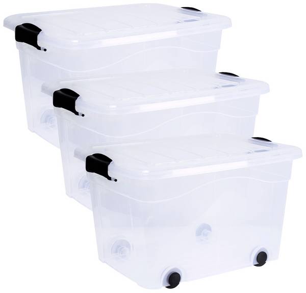 Siena HOME Aufbewahrungsbox Anzio Transparent 60 l (B x H x T) 61 x 36 x 45 cm 3 St.