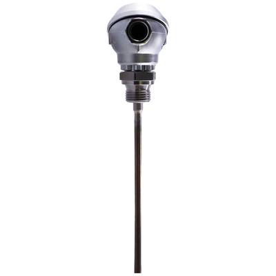 Ein silbernes Temperaturmessgerät mit langer, schlanker Sonde, geeignet für industrielle Anwendungen.
