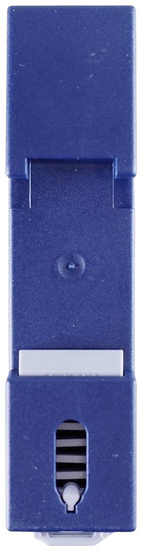 Blauer, senkrechter USB-Stick mit rechteckigem Gehäuse und silbernem Anschluss an der Unterseite. Keine sichtbaren Marken oder Logos.