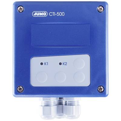 Ein blaues Gerät mit der Aufschrift 'JUMO CTI-500'. Zwei Knöpfe mit der Beschriftung 'K1' und 'K2' sind sichtbar.