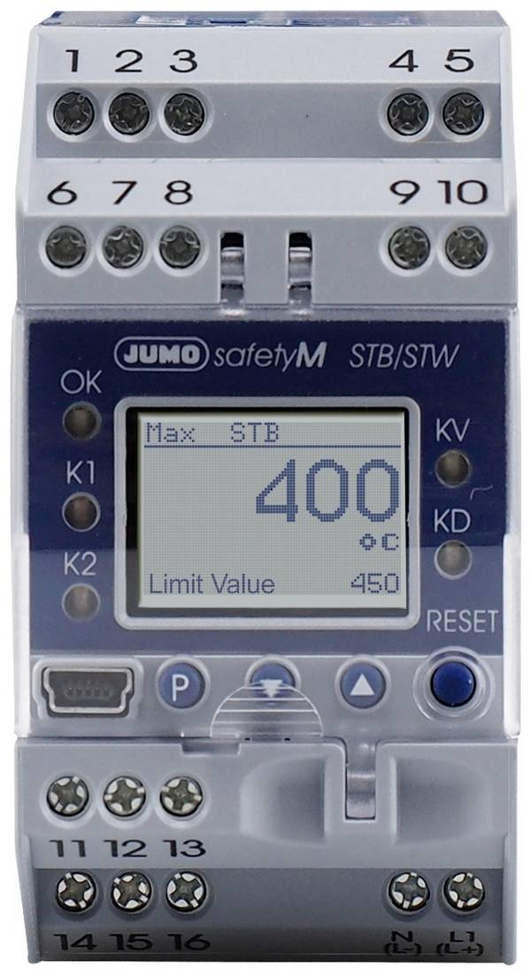 Jumo 00564984 Temperaturbegrenzer PTC -200 bis 850 °C Relais 3 A (B x H) 45 mm x 89.4 mm