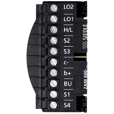'ZAM 600' Modul mit Schraubklemmen, markiert mit L02, L01, H/L, S2, S3, S4, S1, c-, b+, BU; von Siedle.