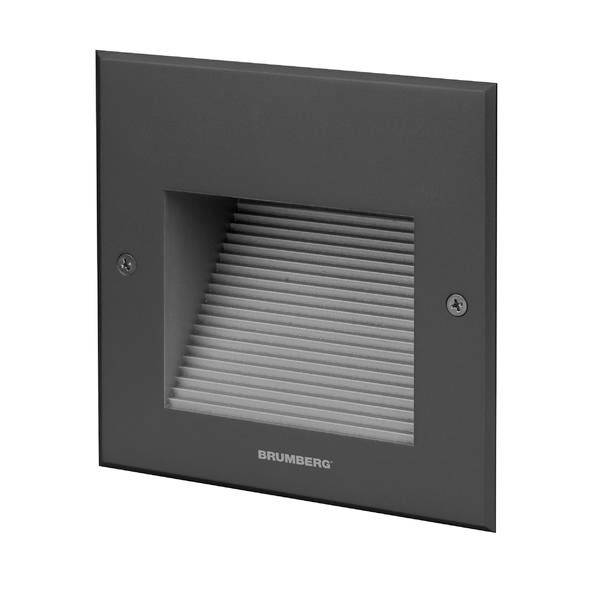 Wandbeleuchtung mit modernem, quadratischem Design und Lamellenstruktur. Geeignet für indirekte Beleuchtung, sorgt für elegantes Lichtspiel.