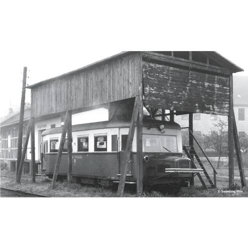 Märklin 55135 Spur 1 Schienenbus Igel T5 mit Triebwagenunterstand der Wittlager Kreisbahn