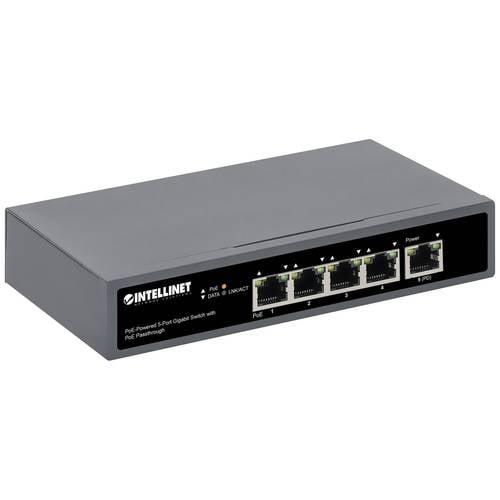 Intellinet PoE-Powered 5-Port Gigabit Netzwerk Switch RJ45 10 / 100 / 1000 MBit/s IEEE 802.3af (12.95 W), IEEE 802.3at (...