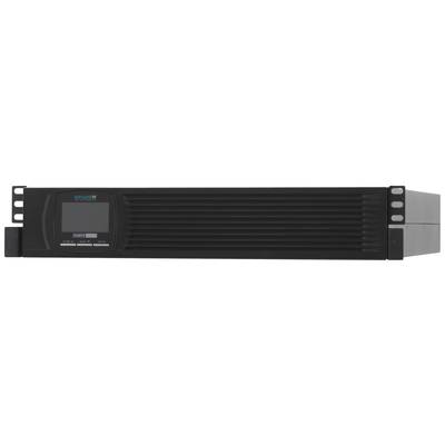 Schwarzes technisches Gerät mit rechteckigem Gehäuse und Display auf der linken Seite. Gerät hat mehrere Knöpfe unter dem Display.