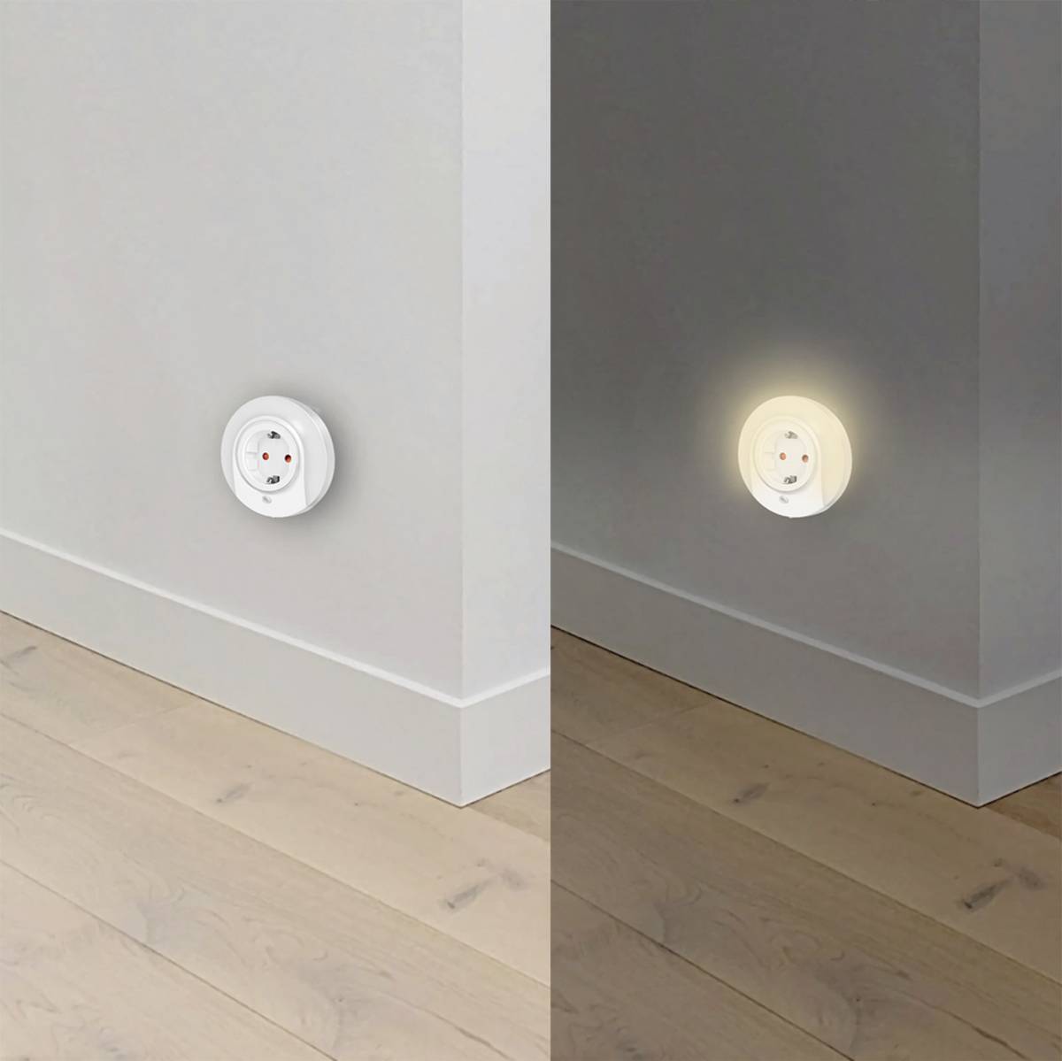 LED night light socket, twilight sensor, 1x CEE 7/3 Baumarkt & Garten Beleuchtung Außen- &-4