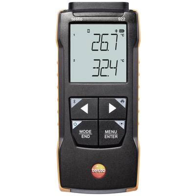 Digitales Thermometergerät mit zwei Temperaturanzeigen: '26.7 °C' und '32.4 °C'. Großes Display mit Bedientasten darunter.