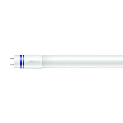 Weiße LED-Röhre mit blauen Streifen und dem Logo 'Philips' auf der Seite.
