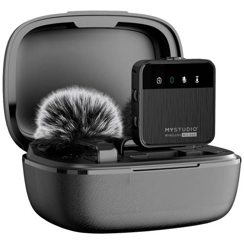 Thumbnail - Easypix MyStudio® Wireless Mic Duo Ansteck Studiomikrofon Übertragungsart (Details):Kabelgebunden, Funk inkl. Windschutz...