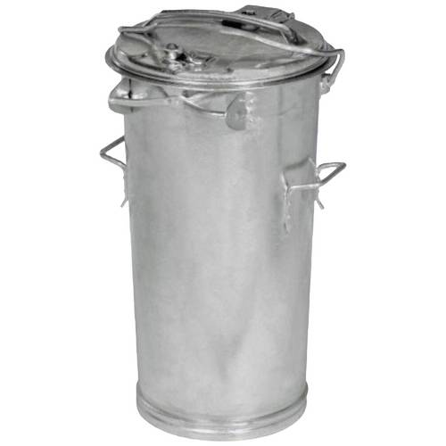 Mülleimer mit Verschlussbügel, Scharnierdeckel, Vol. 50 l, Durchm.xH 387x700 mm, feuerverzinkt