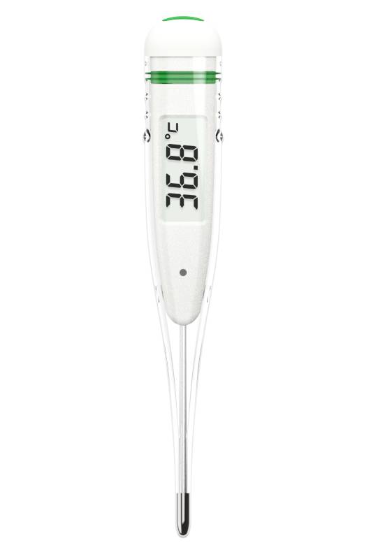 Digitales Thermometer zeigt 36,8 °C an.