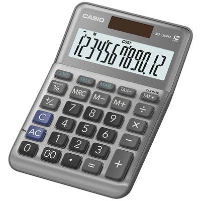 Casio MS-120FM Tischrechner Grau Display (Stellen): 12 batteriebetrieben, solarbetrieben (L x B x H) 148.5 x 101 x 148.5
