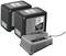 Zwei schwarze Batterien mit der Aufschrift '36V 6.0 Ah BATTERY POWER +' stehen neben einem angeschlossenen Ladegerät von Kärcher.