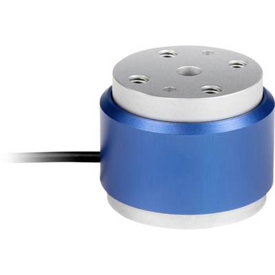Ein blauer elektronischer Motor mit einem Metallgehäuse und Kabel links. Verwendungszweck und Anwendungskontext sind nicht ersichtlich.