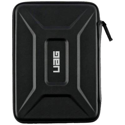 Schwarze, robuste Hülle mit Zipper, entworfen zum Schutz von elektronischen Geräten, mit dem Logo 'UAG' in der Mitte.