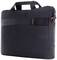 Schwarze Laptop-Tasche mit Griff und Reißverschluss, aus robustem Stoff, geeignet für den Transport und Schutz von Elektronikgeräten.