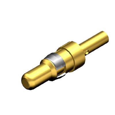 'Goldener Anschlussstecker, zylindrische Form, mechanisches Verbindungsstück, ohne sichtbare Kabel oder Geräte.'