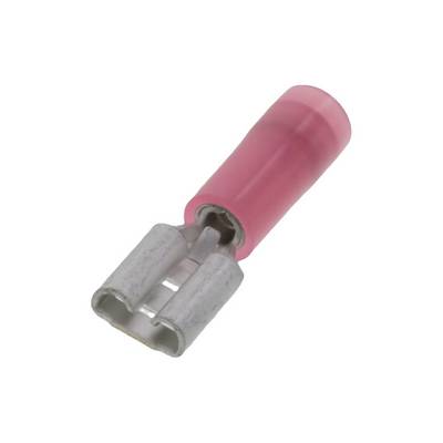 Roter Flachstecker mit Metallkontakt. Used in elektrischen Verbindungen zur sicheren Kabelverbindung.