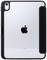 Ein Tablet mit schwarzem Gehäuse, das Apple-Logo ist auf der Rückseite sichtbar.