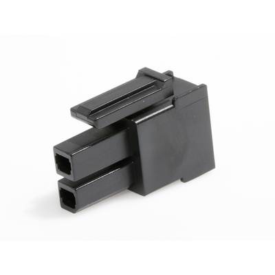 Schwarzer Kunststoff-Adapter mit zwei rechteckigen Steckplätzen. Er dient der Verbindung von elektronischen Geräten mit passenden Anschlüssen.
